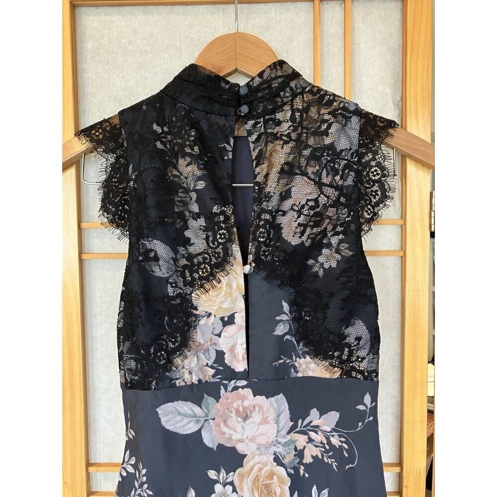 Maison Armory Black Moonlight Rose Floral & Lace Slip Dress XSmall, Boho Maxi - Picture 10 of 16